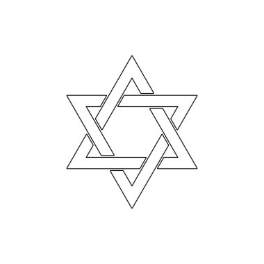 din sembolü, Yahudilik anahat simgesi. Din sembolü illüstrasyon unsuru. İşaretler ve semboller simgesi web, logo, mobil uygulama, Ui, Ux için kullanılabilir