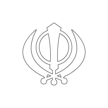 din sembolü, Sihizm anahat simgesi. Din sembolü illüstrasyon unsuru. İşaretler ve semboller simgesi web, logo, mobil uygulama, Ui, Ux için kullanılabilir