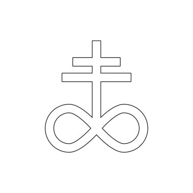 religion symbol, satanic church outline icon. Element of religion symbol illustration. Signs and symbols icon can be used for web, logo, mobile app, UI, UX clipart