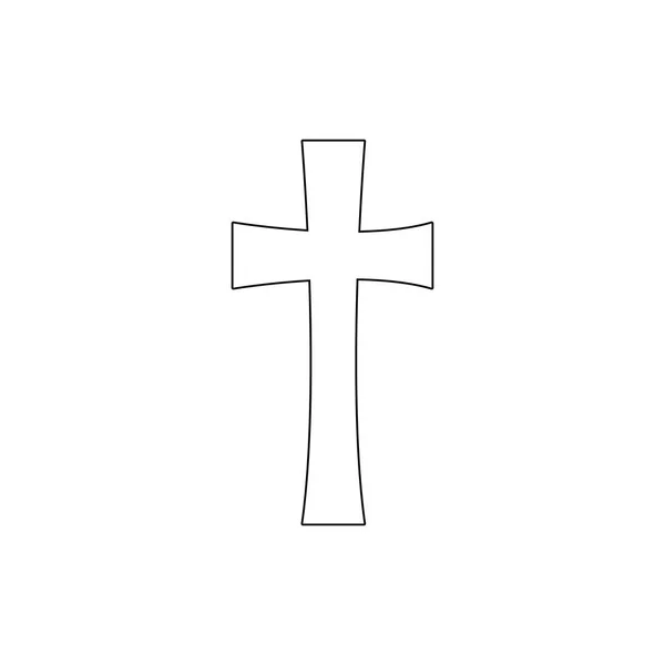 Símbolo de la religión, icono de contorno cruzado. Elemento de la ilustración símbolo de la religión. Signos y símbolos icono se puede utilizar para la web, logotipo, aplicación móvil, interfaz de usuario, UX — Archivo Imágenes Vectoriales