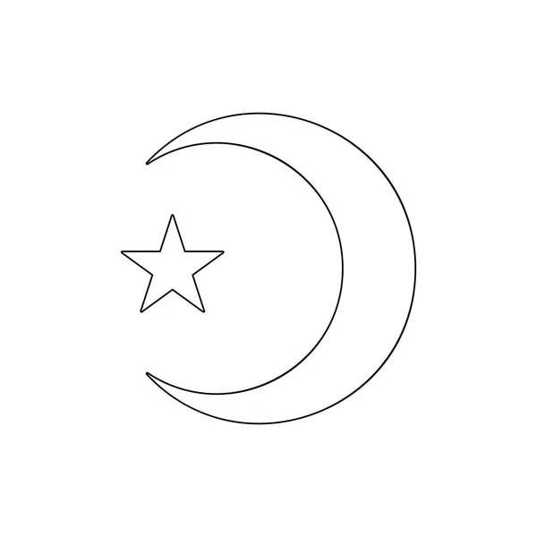 Symbole de religion, icône de contour de l'Islam. Élément de l'illustration de symbole de religion. Signes et symboles icône peut être utilisé pour le web, logo, application mobile, UI, UX — Image vectorielle