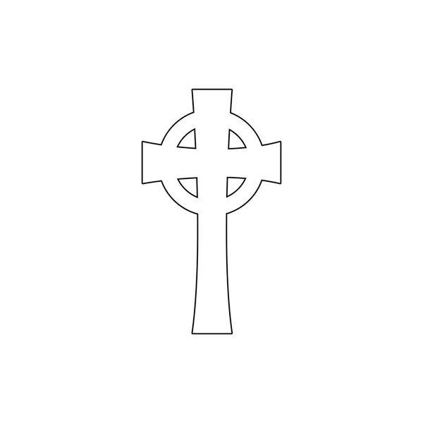 Símbolo de la religión, icono del contorno de la cruz celta. Elemento de la ilustración símbolo de la religión. Signos y símbolos icono se puede utilizar para la web, logotipo, aplicación móvil, interfaz de usuario, UX — Vector de stock