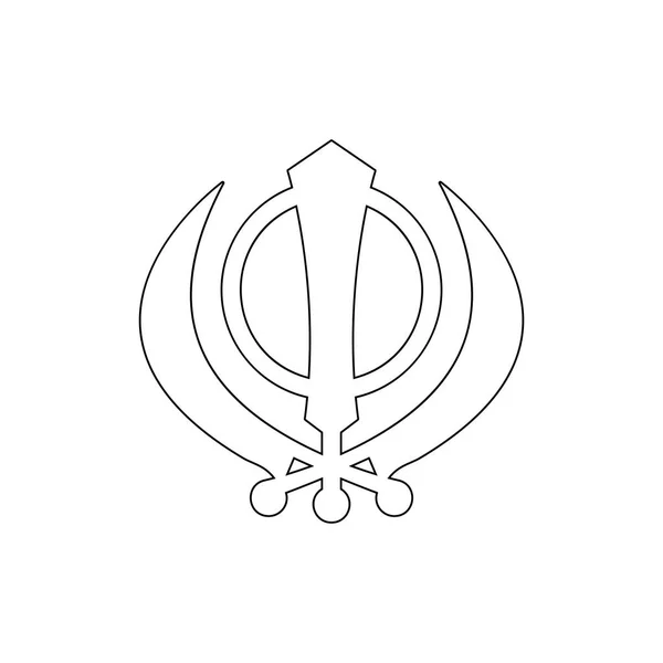 Symbol náboženství, ikona sikhismu. Symbol náboženství ilustrace. Ikona značek a symbolů může být použita pro web, logo, mobilní aplikace, UI, UX — Stockový vektor