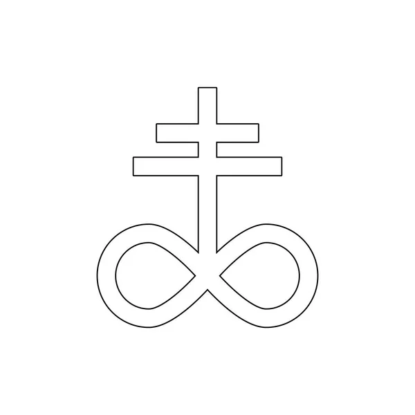 din sembolü, şeytani kilise anahat simgesi. Din sembolü illüstrasyon unsuru. İşaretler ve semboller simgesi web, logo, mobil uygulama, Ui, Ux için kullanılabilir