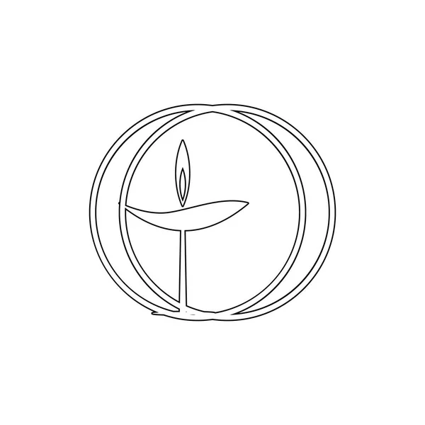 Religion symbol, Unitarian, universalism outline icon. Element of religion symbol illustration. Signs and symbols icon can be used for web, logo, mobile app, UI, UX — Stock Vector