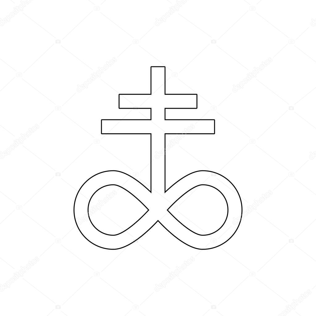 religion symbol, satanic church outline icon. Element of religion symbol illustration. Signs and symbols icon can be used for web, logo, mobile app, UI, UX