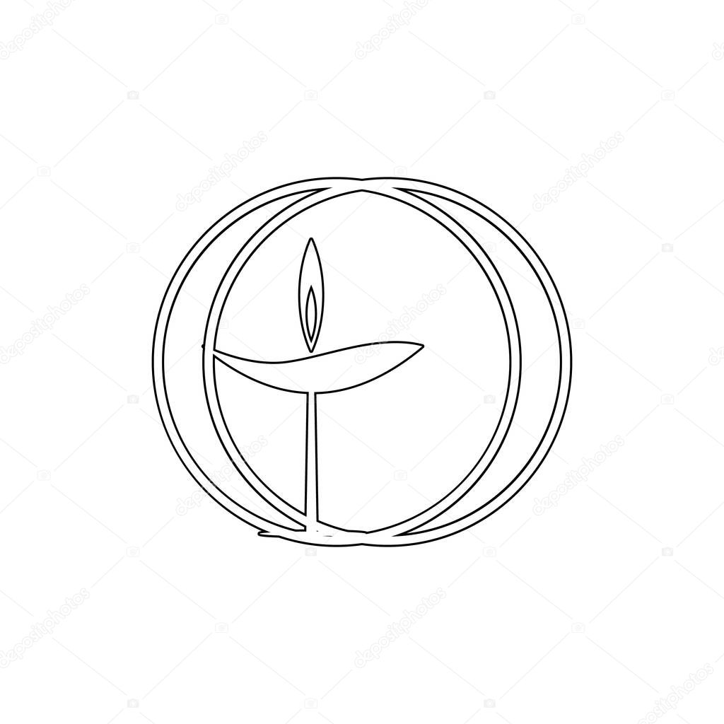 religion symbol, Unitarian, universalism outline icon. Element of religion symbol illustration. Signs and symbols icon can be used for web, logo, mobile app, UI, UX