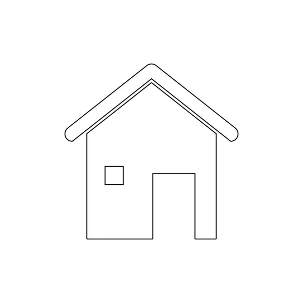 Casa icono contorno de la casa. Los signos y símbolos se pueden utilizar para la web, logotipo, aplicación móvil, interfaz de usuario, UX — Vector de stock