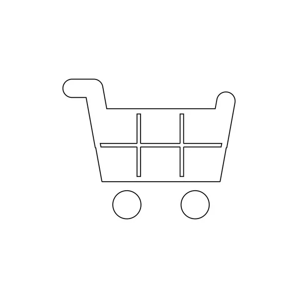 Icono del contorno de la cesta o carrito de compras. Los signos y símbolos se pueden utilizar para la web, logotipo, aplicación móvil, interfaz de usuario, UX — Archivo Imágenes Vectoriales