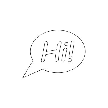 kabarcık sohbet merhaba mesaj konuşma anahat simgesi. İşaretler ve semboller web, logo, mobil uygulama, Ui, Ux için kullanılabilir