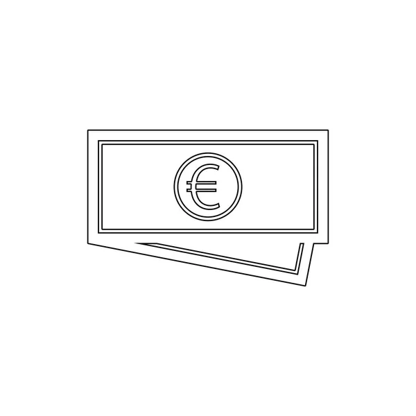 Monnaie comptant euro prix de l'argent aperçu icône. Signes et symboles peuvent être utilisés pour le web, logo, application mobile, UI, UX — Image vectorielle