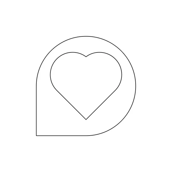 Favorito corazón marcador como el amor voto icono contorno. Los signos y símbolos se pueden utilizar para la web, logotipo, aplicación móvil, interfaz de usuario, UX — Archivo Imágenes Vectoriales