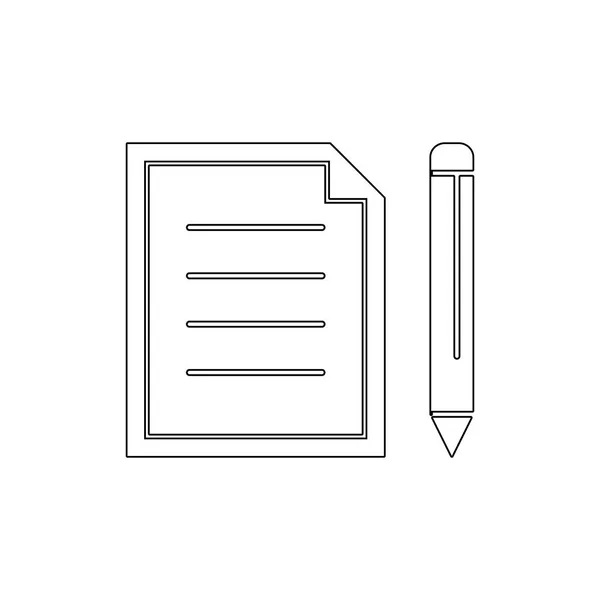 Составление документов, редактирующих новый значок записи контура бумажного карандаша. Знаки и символы могут быть использованы для веб, логотип, мобильное приложение, пользовательский интерфейс, UX — стоковый вектор