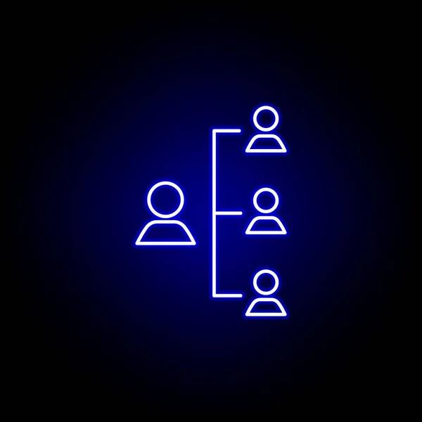 Capo, gerarchia, icona operaia. Elementi di risorse umane illustrazione in stile neon icona. Segni e simboli possono essere utilizzati per il web, logo, app mobile, UI, UX — Vettoriale Stock