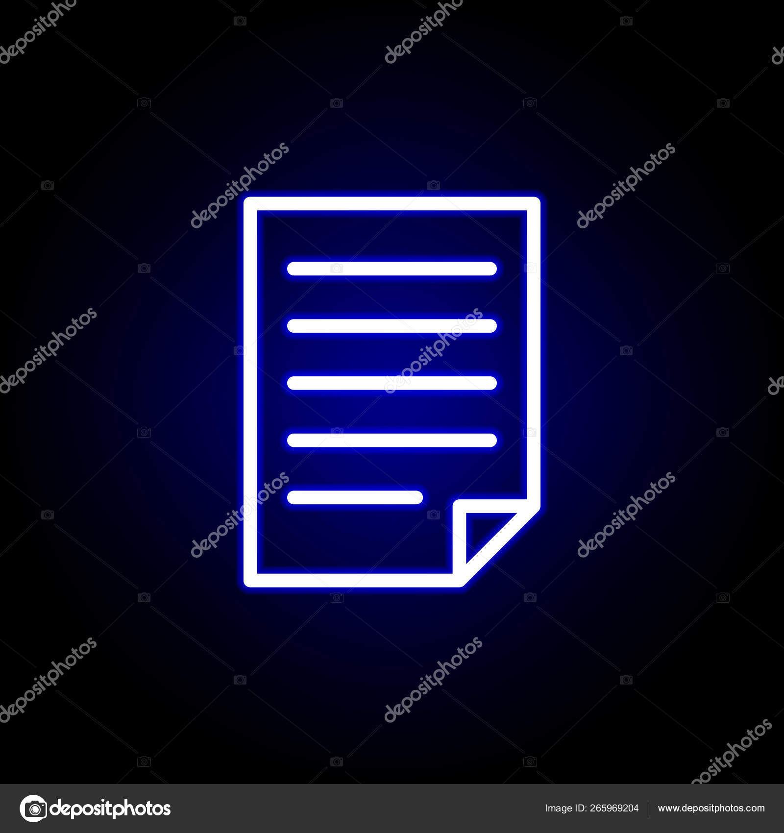 Document Icon In Neon Style Can Be Used For Web Logo Mobile App Ui Ux Vector Image By C Fidaneagle Gmail Com Vector Stock 265969204