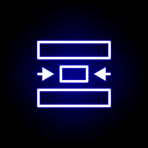 Ikona centra v neonové stylu. Lze použít pro web, logo, mobilní aplikace, UI, UX — Stockový vektor