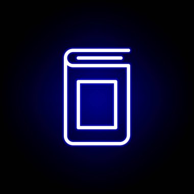 neon tarzında kitap kapağı simgesi. Web, logo, mobil uygulama, Ui, Ux için kullanılabilir