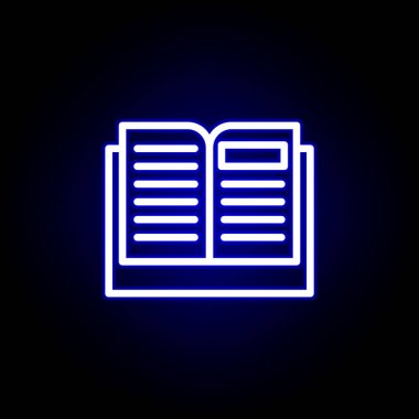 neon tarzında kitap simgesi açın. Web, logo, mobil uygulama, Ui, Ux için kullanılabilir