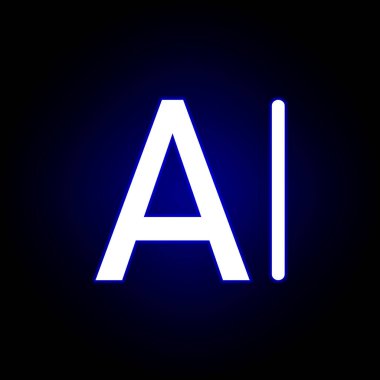 neon stilinde karakter simgesi. Web, logo, mobil uygulama, Ui, Ux için kullanılabilir