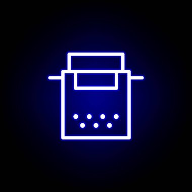 neon tarzında daktilo simgesi. Web, logo, mobil uygulama, Ui, Ux için kullanılabilir
