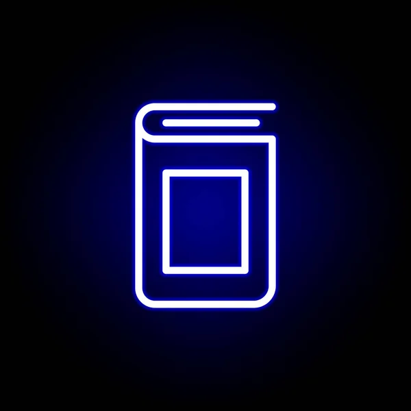 Könyvborító ikon neon stílusban. Használható webes, logó, mobil alkalmazás, UI, UX — Stock Vector