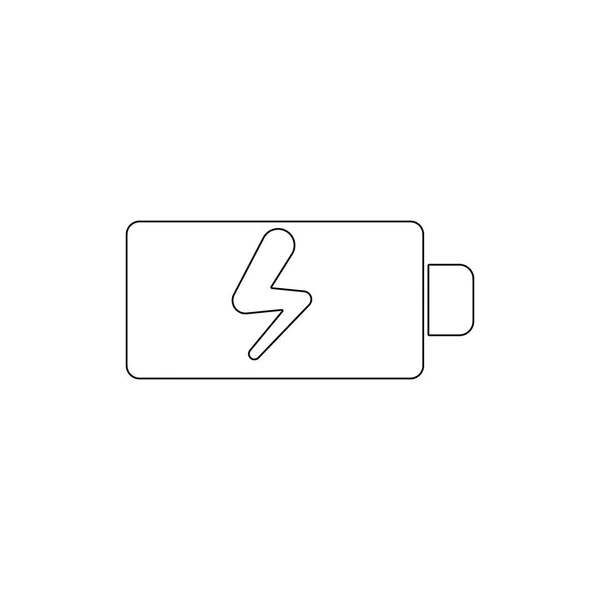 Ikonę zarysu ładowania akumulatora. Znaki i symbole mogą być używane do Internetu, logo, aplikacji mobilnej, UI, UX — Wektor stockowy