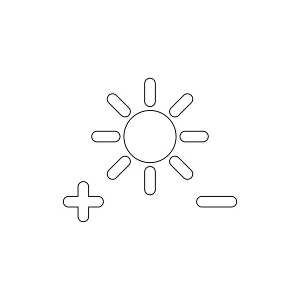 Adjust brightness settings outline icon. Signs and symbols can be used for web, logo, mobile app, UI, UX — Stock Vector