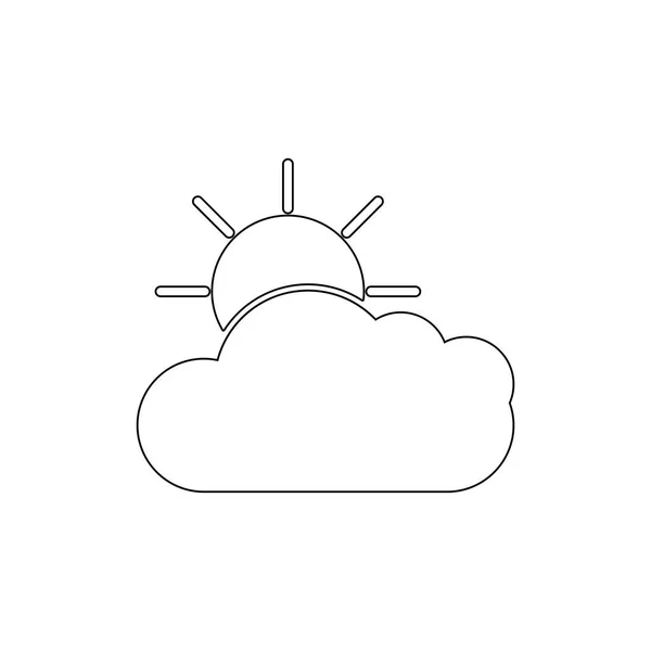 Clima nuvem sol contorno ícone. Sinais e símbolos podem ser usados para web, logotipo, aplicativo móvel, UI, UX —  Vetores de Stock