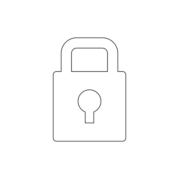 Vorhängeschloss-Schlüsselumriss-Symbol. Zeichen und Symbole können für Web, Logo, mobile App, ui, ux verwendet werden — Stockvektor