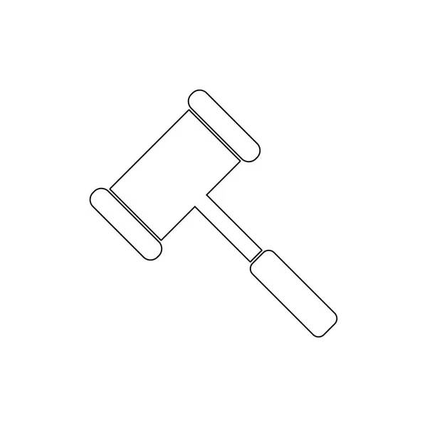 Icono de contorno de martillo legal. Los signos y símbolos se pueden utilizar para la web, logotipo, aplicación móvil, interfaz de usuario, UX — Vector de stock