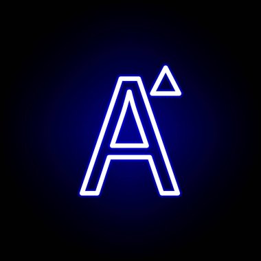 yazı tipi boyutunu artırmak, neon tarzında kelime A simgesi. Web, logo, mobil uygulama, Ui, Ux için kullanılabilir