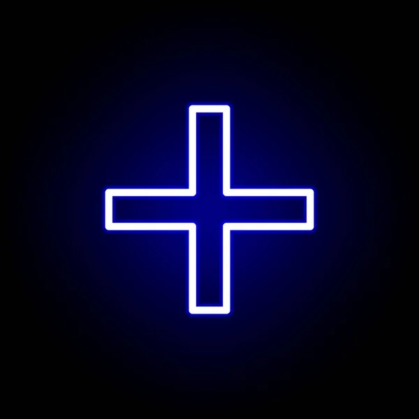 plus sign icon in neon style. Can be used for web, logo, mobile app, UI, UX