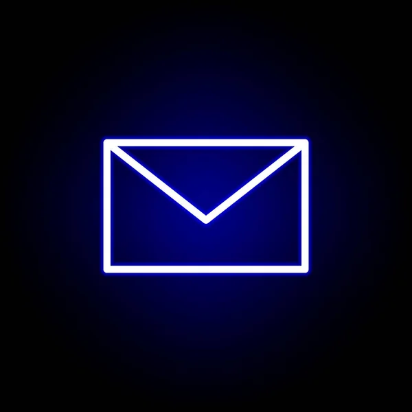 Иконка электронной почты в неоновом стиле. Может использоваться для веб, логотип, мобильное приложение, пользовательский интерфейс, UX — стоковый вектор