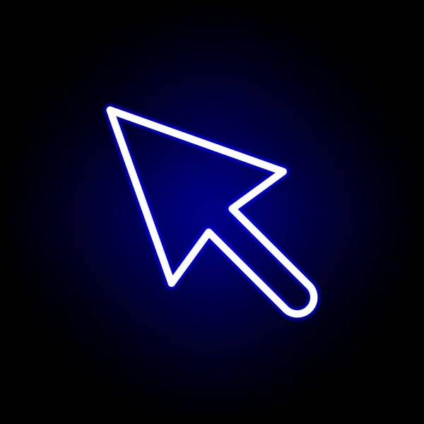 Cursor, klik op icon in neon stijl. Kan worden gebruikt voor web, logo, mobiele app, ui, UX — Stockvector