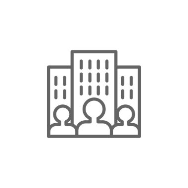 Kurumsal erkekler anahat simgesi. İş çizim satır simgesi nin öğeleri. İşaretler ve semboller web, logo, mobil uygulama, Ui, Ux için kullanılabilir