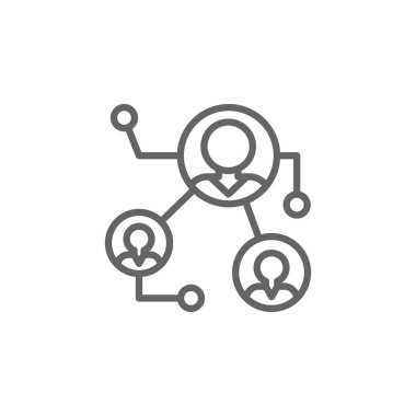 İş bağlantısı anahat simgesi. İş çizim satır simgesi nin öğeleri. İşaretler ve semboller web, logo, mobil uygulama, Ui, Ux için kullanılabilir