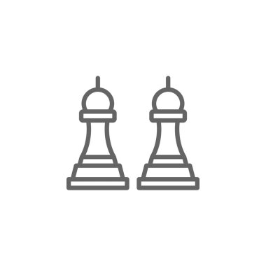 Strateji satranç anahat simgesi. İş çizim satır simgesi nin öğeleri. İşaretler ve semboller web, logo, mobil uygulama, Ui, Ux için kullanılabilir