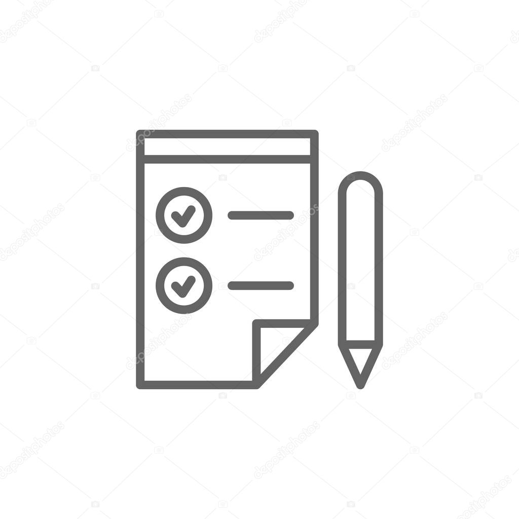 Checklist pen  outline icon. Elements of Business illustration line icon. Signs and symbols can be used for web, logo, mobile app, UI, UX