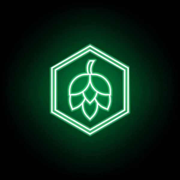 Planta, ícone de contorno de cone de abeto em estilo neon. Pode ser usado para web, logotipo, aplicativo móvel, UI, UX — Vetor de Stock