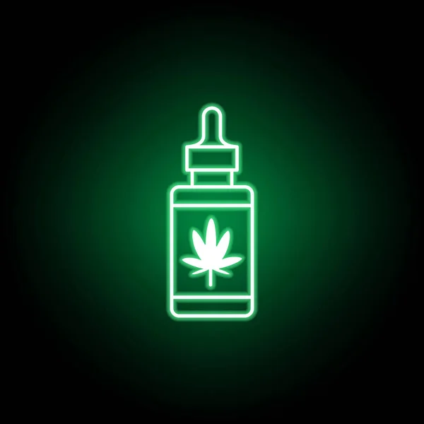 Το εικονίδιο περιγράμματος ζιζανίων μαριχουάνας σε στυλ νέον. Μπορεί να χρησιμοποιηθεί για Web, λογότυπο, εφαρμογή για κινητά, UI, UX — Διανυσματικό Αρχείο