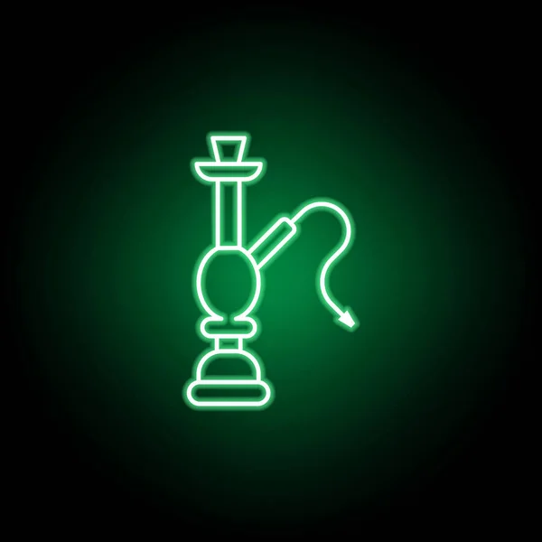 Ikona zarys Hookah w stylu Neon. Może być używany do Internetu, logo, aplikacja mobilna, UI, UX — Wektor stockowy