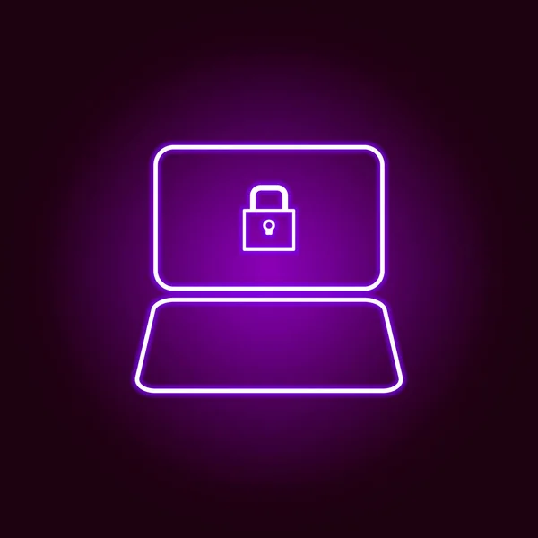 Hacker, antivirus icon in neon style. Can be used for web, logo, mobile app, UI, UX — Stock Vector