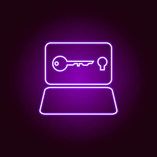 Hacker, icona del computer in stile neon. Può essere utilizzato per web, logo, app mobile, UI, UX — Vettoriale Stock