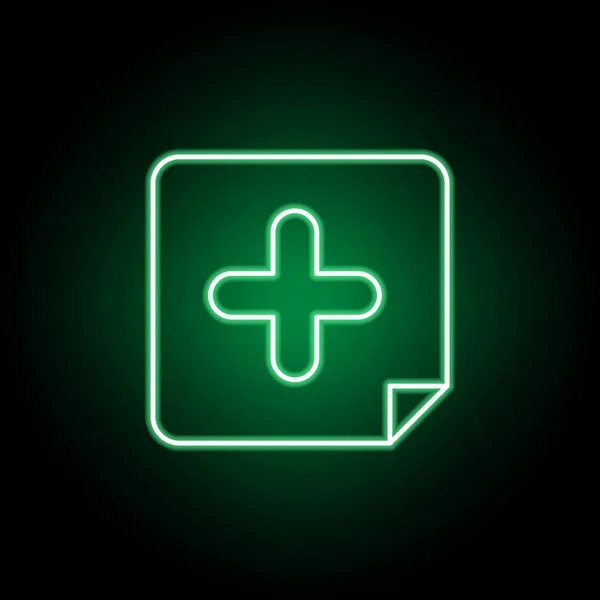Medisch, ziekenhuis icoon in neon stijl. Element van de illustratie van de geneeskunde. Pictogram tekenen en symbolen kan worden gebruikt voor web, logo, mobiele app, ui, UX — Stockvector
