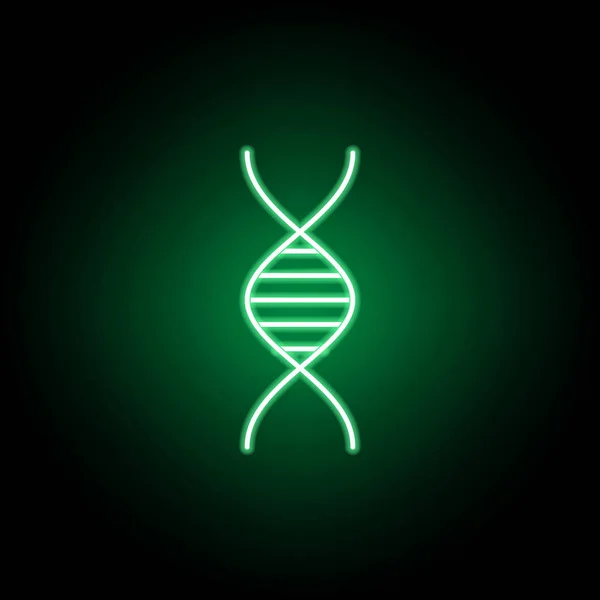 Médico, ícono de ADN en estilo neón. Elemento de la ilustración de medicina. Signos y símbolos icono se puede utilizar para la web, logotipo, aplicación móvil, interfaz de usuario, UX — Vector de stock