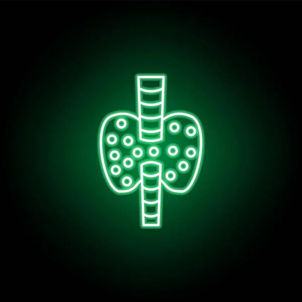 Icona medica tiroidea in stile neon. Elemento di illustrazione medica. Segni e simboli icona può essere utilizzato per il web, logo, app mobile, UI, UX — Vettoriale Stock