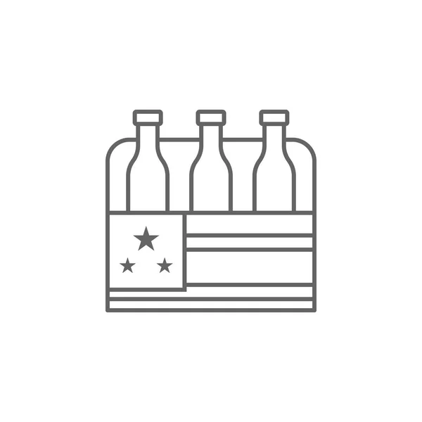 Cerveza EE.UU. 4 icono del esquema de julio. Los signos y símbolos se pueden utilizar para la web, logotipo, aplicación móvil, interfaz de usuario, UX — Vector de stock