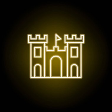 neon tarzında kum kale simgesi. Seyahat illüstrasyon unsuru. İşaretler ve semboller web, logo, mobil uygulama, Ui, Ux için kullanılabilir