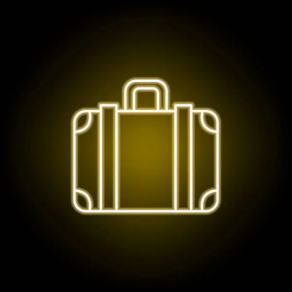 Bavul simgesi neon şeklinde. Seyahat çizimi elementi. İşaretler ve semboller ağ, logo, mobil uygulama, Ui, Ux için kullanılabilir — Stok Vektör