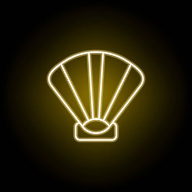 neon tarzında kabuk simgesi. İşaretler ve semboller web, logo, mobil uygulama, Ui, Ux için kullanılabilir